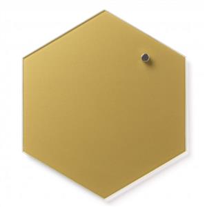 Glass board Hexagon 21 cm Gold 15231