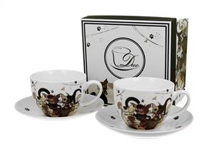 Cups with saucers 280 ml set of 2 pcs CATS FAMILY 3335
