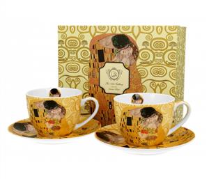 Two Espresso Cups with Saucers The Kiss 4081