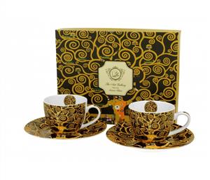 Two Espresso Cups with Saucers TREE OF LIFE G. Klimt 5551