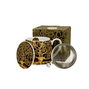 Barrel Mug with Tea Infuser Tree of Life Klimt 3557