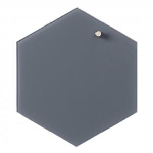 Glass board Hexagon 21 cm Grey 15210
